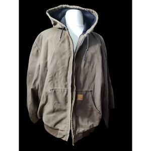 Vintage Carhartt brown men's hooded jacket size 3X regular